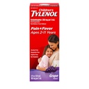 Dětská tylenol Tekutá perorální suspenze Medicine, Acetaminofen Pain Reliever & Fever Reducer for Cold + Fluu Symptomy & Sore Throat, Aspirin -, Ibuprofen - & Alcohol- Free, Grape, 4 fl. oz