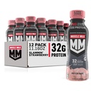 Muscle Milk Pro Advanced Nutrition Protein Shake, Slammin 'Strawberry, 11.16 Fl Oz (balení po 12), 32g protein, 1g cukr, 16 vitaminů a minerálů, 5g Fiber