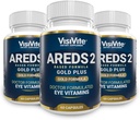 Lékařské regulované AREDS 2 Plus oční vitaminy se Zeaxanthin Plus Lutein - Borůvky a zrna semínka Extract - Macular Health Formule - 60 Doplněk očí Kapsle