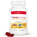 Mozek Omega s Luteinem a Zeaxanthin - Omega 3 dodatek pro mozek, srdce a oko zdraví - 460 mg DHA, 90 mg EPA, Lutein a Zeaxanthin doplňky - 180 Softgels (90 Služeb)