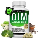Dim dodatek 910 mg Plus BioPerine Complex - Diindolylmethan na podporu hormonální rovnováhy a metabolismu estrogenu, Pomáhá s Menopause Acne PCOS Lepší kůže kulturistika, pro muže ženy, 60 Kapsle