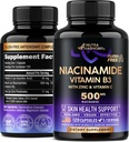 Niacinamid 500 mg - Vitamin B3 Flush- free Form Niacinamid Supplement - Zdravá čirá kůže a antioxidant Support - se zinem a vitaminem C - Laboratorní testování, Vegan & NON- GMO - Made in USA - 120 Kapsle