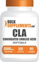 BulkSupplements.com CLA Softgels - konjugovaná kyselina linolová, CLA doplňky - gluten zdarma, 2 Softgels per Serving (2000mg), 120 Počet (balení po 1)