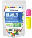 XPRS Nutra Velikost 1 Prázdné kapsle - 100 hrabě Prázdné želatiny Kapsle - Prášky pro DIY Kapsle Plnění - Čisté Bovine Pill Gel Caps vyplnit s Vašimi doplňky (Multi Color)