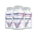 Výzkum Ověřený Resveratrol - 98% Trans- Resveratrol 1000 mg, Anti- Aging Support - 60 Kapsle na láhev - 3 Lahvičky