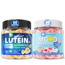 Sugar Free Lutein 20mg Zeaxanthin plněné gumy + přírodní klid plněné gumy pro dospělé s Ashwagandha a Vegan Omega 3