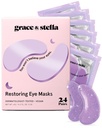 Grace & stella Retinol Under Eye Patches for Puffy Eyes and Dark Circles - Obnova gelu pod očními maskami s hyaluronickou kyselinou - Vegan Cruelty-zdarma péče o pleť, Narozeninové dárky pro ženy (Purple, 24 páry)