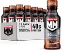 Muscle Milk Pro Advanced Nutrition Protein Shake, Knockout Chocolate, 14 Fl Oz láhev, 12 Pack, 40g Protein, 1g Cukr, 16 Vitamíny & Minerály, 6g Fiber, Recovery cvičení, Balení květen Vary