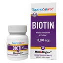 Superior Source Biotin 10,000 mcg - Denní dodatek Podporuje zdraví a růst vlasů - Přírodní doplněk biotinu AIDS Zdravé nehty & kůže - 60 Sublingvální Rozpouštění Tablety