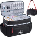 BAGSFY Travel Medicine Taška Pořadatel, Medical Bag Prázdné, Pill Láhev Organizátor pro domácí, Velké skladování léků, Travel Carrying Case First Aid Kit Bags Prázdné, Nouzové Kit.