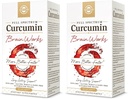 Solgar Full Spectrum Curcumin Mozek Works, 90 Licence - Podpora paměti Recall, Focus, Cognitive Function - Antioxidant Support - Curcumin, BacoMind, Cholin, Vitamin B12 - Non- GMO, Vegan - (Balení po 2)