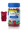 TruBiotics Probiotika pro děti s prebiotika a vitamin C, Sugar- Free Gummies for Digestive & Imunitary Health Supplement, Žvýkací děti Probiotický dodatek, Přírodní jahodové ochucení, 40 Gummies