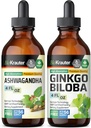 BIO KRAUTER Ashwagandha tinktura 4 Fl. Oz. & Ginkgo Biloba tinktura 4 Fl. Oz.