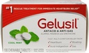 Gelusil Antacid & Anti Gas Tablets for Heartburn Relief, Acid Reflux, Floating and Gas, Cool Mint - 100ct Blister Pack