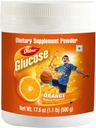 Dabur Glukóza - Glukózový prášek - obohacený vitaminem D a vápníkem - Chutné pomeranče - 500 gramů