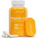 LongLifeNutri Vitamin K2 MK-7 100mcg - výživová podpora pro kosti a oběh, 120 Vegetariánských kapslí, 4- měsíční dodávka, Lab Tested, Made in USA, Non- GMO