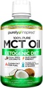 MCT Oil 124; Purely Inspired Pure MCT Oil Keto 124; Sourced from Coconut Oil, non-GMO Oil 124; Podporuje Keto & Paleo Diets OF 124; Směs s kávou, Čajem a třesením 124; MCT Oil for Setrvalá energie 124; Neochucené, 16 fl oz
