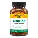 Country Life Cholin 266mg, Certified Gluten Free, Certified Vegan, Certified Halal - 100 Tablety