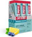 SlimFast Hydration Packets, Intermitent Fasting Electrolytes, Drink Mix Packets, Intermitent Fasting Powder, Energy Drink Mix, Caffeine, Electrolytes for Hydration, Berry Lemonade (12 Count)