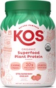 Kos Limited Edition Plant Protein Powder, Strawberry Dream - Organic Pea Protein Blend, Vegan Superfood Rich in Vitamins & Minerals for Women & Men - Made Without Dairy, Soy, Gluten - 24 Služeb