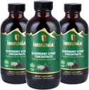 Imunia Elderberry Sirup pomáhá posílit imunitní systém. Elderberry Concentrate s Elderflower, Thyme a Peppermint. Bez cukru. Vynikající chuť. 24 dní / láhev. (3-Pack)