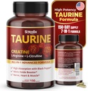 Taurin s Creatine, L- Arginin, L- Citrulline Vysoká absorpce s Black Pepper Oxide Booster, Muscle USA Made & Tested (150 Počet (balení po 1))