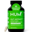 Instinkt HUM Gut Denní probiotika pro ženy a muže, Digestivní zdraví, Lactobacillus, Bifidobacterium Strains pro imunitní podporu, Probiotický dodatek pro zdravou rozmanitost Gut, 30 Kapsle