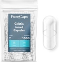 PureCaps USA - Prázdná želatina Kapsle Velikost 2 504; 1000 Přidány pilulky 124; Čisté 124; Non- GMO Certified Caps124; SLS, gluten, konzervativní zdarma