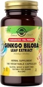 Solgar Ginkgo Biloba Leaf Extract - 180 Zeleninové kapsle - Standardizované Full Potency (SFP) - Non- GMO, Vegan, Gluten Free, Dairy Free, Kosher, Halal - 180 Služeb