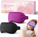 2PCS Cold Eye Mask: Chladící oční maska pro Puffy Eyes, Bolest hlavy, Migrény Relief - Studené komprese pro tmavé kruhy, Unavené oči, Po operaci - opakovaně použitelné gelové ledové balení, Vážená spánková maska (černá, fialová)