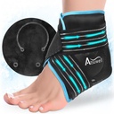Atsuwell Ankle Ice Pack Wrap, Reuse Gel Ice Pack for Foot Ankle Heel, Foot Ice Wrap with Soft Plush Lining, Cold Compress Therapy for Soothing Discomfort, Black