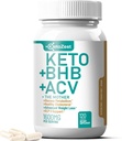 Keto ACV BHB Kapsle 1600mg pro pokročilé hubnutí & Belly Fat Burn - Organic Apple Cider Ocet s Matkou Ketones Vegan Dodatek - s vitaminem D3 zinek chrom pro ženy