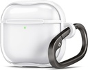 Spigen Ultra Hybrid Designed AirPods 4 Case (2024) Anti- Yellowing Clear Cover with Carabiner Key Chain - Jet White