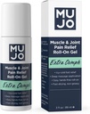 MUJO Extra Oomph - Quick Pain Relief Roll- On Gel + Organic Menthol + ICY Muscle Relief + Fast- acting Menthol + Aloe + Arnica - pro klouby a záda - 3 fl oz