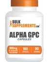 BulkSupplements.com Alpha GPC Kapsle - Acetylcholin doplňky, Alpha GPC 300mg - Cholin doplňky, Lepek zdarma, 2 Kapsle per Serving, 180 Kapsle (Balení po 1)