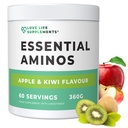 Love Life doplňky EAA aminokyseliny Powder, všech 9 esenciální aminokyseliny včetně BCAA a 2 Gramy Leucine per Serving, Apple & Kiwi Flavour, 348g - 60 Servings (5g EAA 's per Serving)