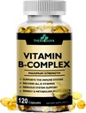 Max Strength Vitamin B- Complex + CoQ10 + Vitamin C - Vysoký potenciál přírodní doplněk pro podporu energie a metabolismu - 120 Softgels, 60 denní dodávka