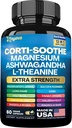 Zoyava Corti-Soothe Cortisol dodatek Magnesium Glycinate 200mg L- Theanine 150mg Ashwagandha 150mg Fosfatidylserine Cortisol Manager Lions Mane Ginkgo Biloba Bacopa Monnieri Valerian Root 60 Caps