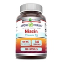 Amazing Applicas Niacin dodatek 124; 500 Mg Per Serving CLAS124; 180 Kapsle 124; Non- GMO CLAS124; Gluten- Free CLAS124; Made in USA