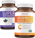 Antioxidanty a imunitní podpora (2- Month Supply) Imunitní Vitality Blend - Super Antioxidanty - Výkonné Super Food Daily Blend (120 Caps) & Imunitní Supplement Supplement with Elderberry Vitamin C and Zinek