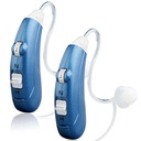 Zesilovač sluchu pro seniory Dospělí s Noise Cancelling, Osobní Vylepšení sluchu Zvukový Zesilovač, Digitální Zesilovač sluchu s 500hr Battery Life, Neviditelný Slim Tube s čistící Kit, modrá, Pár