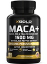 X Gold Health Organic Maca Root Powder Capsules 1500mg s černým capsules 124; Red & Yellow Peruvian Maca Root Extract Gelatinized, Energy & Mood dodatek pro muže a ženy + Black Pepper pro nejlepší výhody