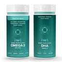 Iwi Omega33 Minis & DHA Omega33 Bundle, 30 Servings, Vegan Plant- Based Algae Omega 3, Krill & Fish Oil Alternative, No Fishy After taste