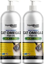 Liquid Health Wild Chycený Omega 3 Rybí olej pro kočky - Liquid Omega 3 dodatek pro kočky s EPA + DPA + DHA - Snižte svědění, Podpora kloubu, imunitu, mozek, srdce zdraví - Made in the USA (2 Pack)