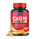 DRFOSTER CoQ10 400mg- High Absorption Coenzym Q10 Doplňky s PQQ, Shilajit & Vitamin E, Výkonný antioxidant pro srdce a mozek zdraví a Energy- Produkce 120 Veggie Kapsle