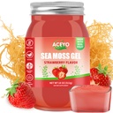 ACEYO (18 OZ) Irish Sea Moss Gel Raw Vegan Strawberry Flavor 102 Vitamíny a minerály Wild Sklizeň Non-GMO Imunitate Defense Booster štítné žlázy Digitative Podpora