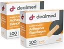 Dealmed Sheer Plastic Flexible Adhesive Obvazy - 100 Hrabě (2 Pack) Obvazy s non-Stick Pad, Latex Free, Wound Péče o první pomoc Kit, 1 "x 3"