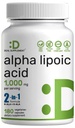 Alpha Lipoic Acid 1,000mg, 180 Veggie Kapsle - 50 / 50 R-ALA & S-ALA pro Max Biologická dostupnost - Antioxidační doplněk - Podpora energetického a nervového systému - Non- GMO
