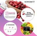 Cranberry PACs s D Mannose doplňky pro ženy, vitamín C a ženy Vaginální Probiotika včetně Lactobacillus a Bifidobacterium kmeny pro močové trakt zdraví - 60 Femuni UTH Kapsle