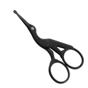 LIVINGO 3.5 "Zaokrouhlené Tip Vintage Stork Nůžky, Profesionální nerezová ocel s černým titanium potažený, Cuticle Pedicure Beauty Grooming Nůžky pro oční obočí, Obličejové vlasy, Suchá kůže, Nos vlasy